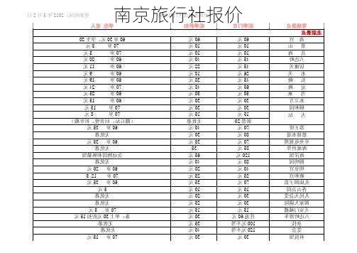 南京旅行社报价