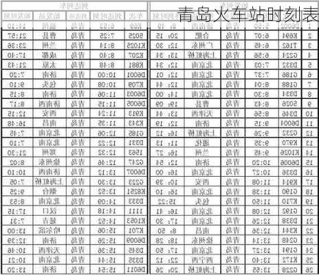 青岛火车站时刻表