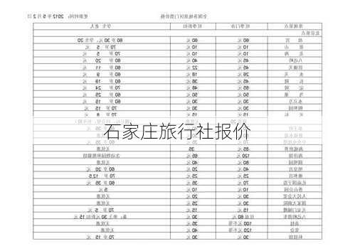 石家庄旅行社报价