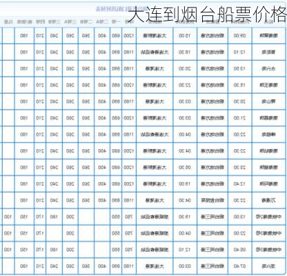 大连到烟台船票价格