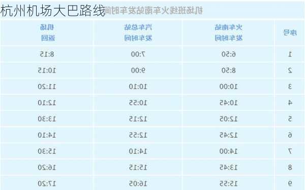 杭州机场大巴路线