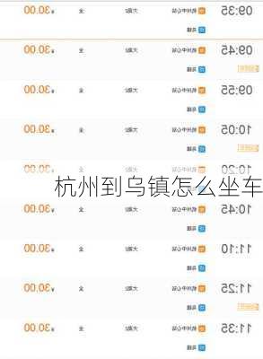 杭州到乌镇怎么坐车