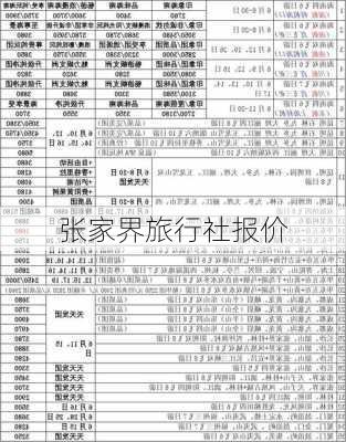 张家界旅行社报价