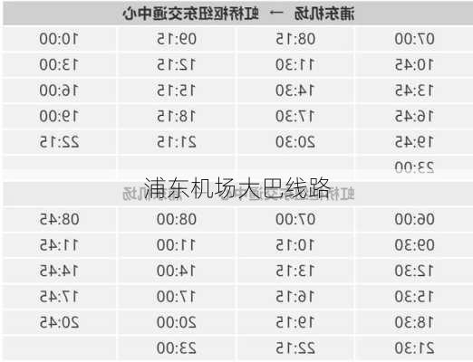 浦东机场大巴线路