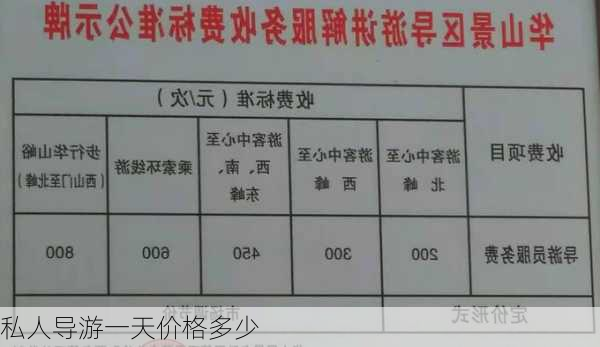 私人导游一天价格多少