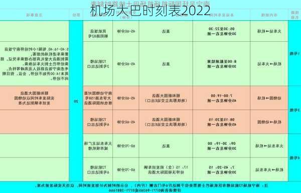 机场大巴时刻表2022