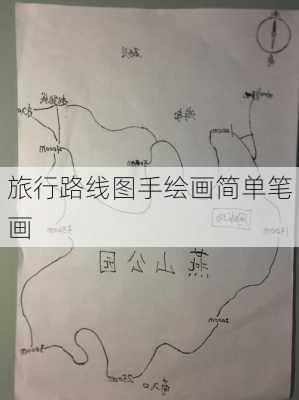 旅行路线图手绘画简单笔画