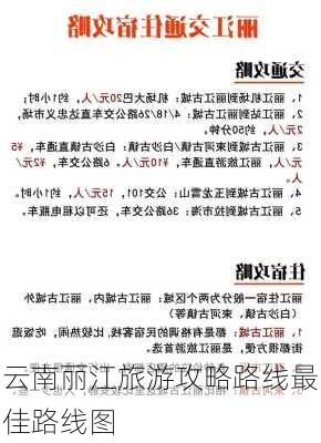 云南丽江旅游攻略路线最佳路线图