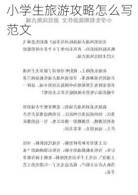 小学生旅游攻略怎么写范文