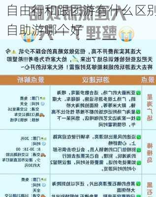 自由行和跟团游有什么区别自助游哪个好