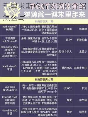 毛里求斯旅游攻略的介绍怎么写