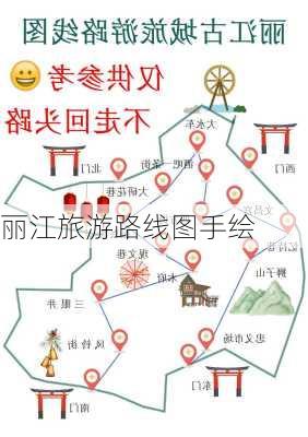 丽江旅游路线图手绘