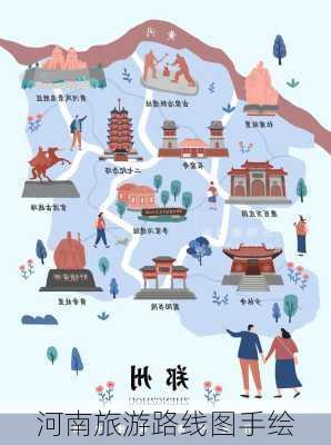 河南旅游路线图手绘