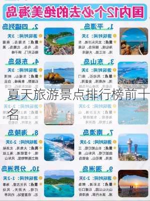 夏天旅游景点排行榜前十名