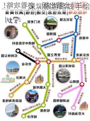 深圳旅游路线手绘