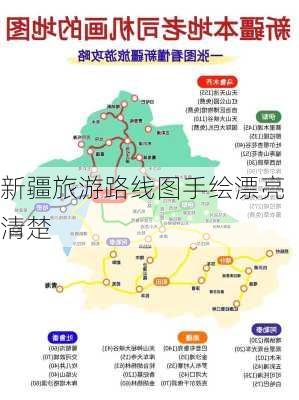 新疆旅游路线图手绘漂亮清楚