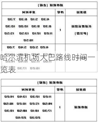 哈尔滨机场大巴路线时间一览表