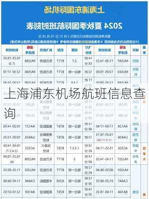 上海浦东机场航班信息查询