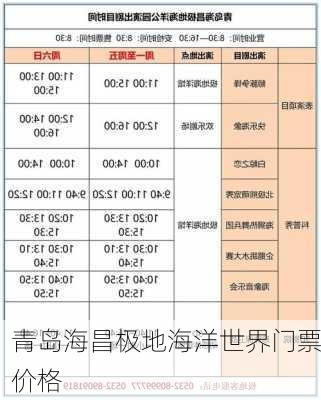 青岛海昌极地海洋世界门票价格