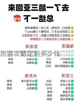 旅游攻略定制多少钱