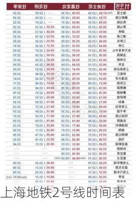 上海地铁2号线时间表