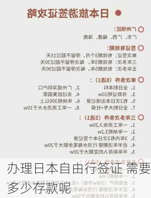 办理日本自由行签证 需要多少存款呢